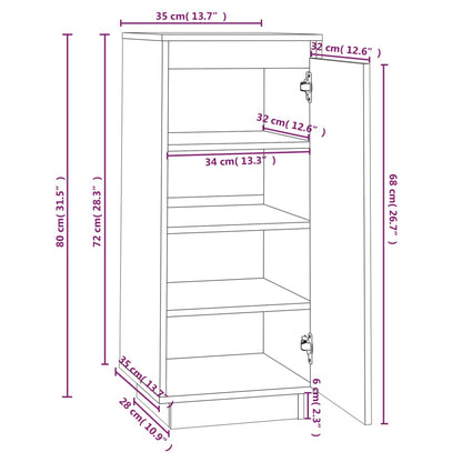 Shoe Cabinet 13.8x13.8x31.5" Solid Wood Pine