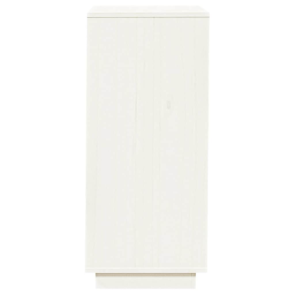 Shoe Cabinet White 13.8x13.8x31.5" Solid Wood Pine