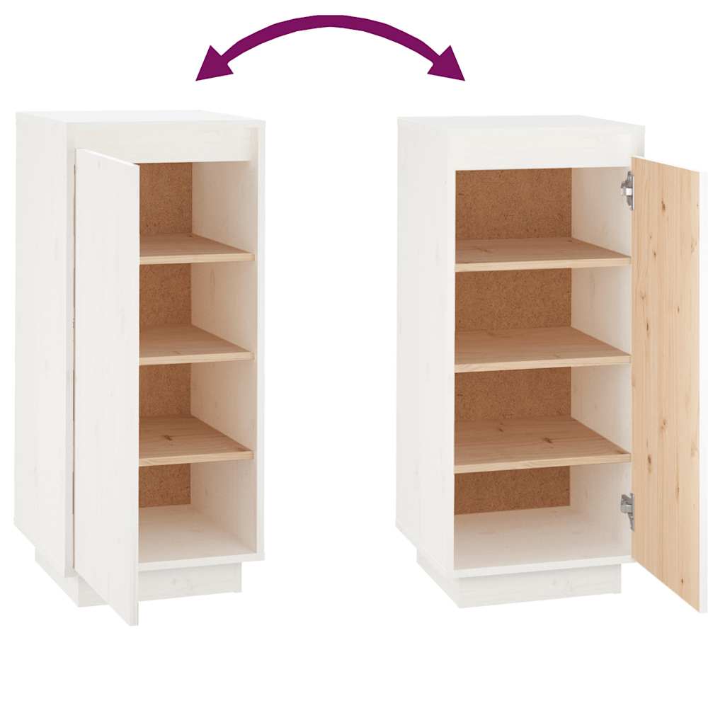 Shoe Cabinet White 13.8x13.8x31.5" Solid Wood Pine