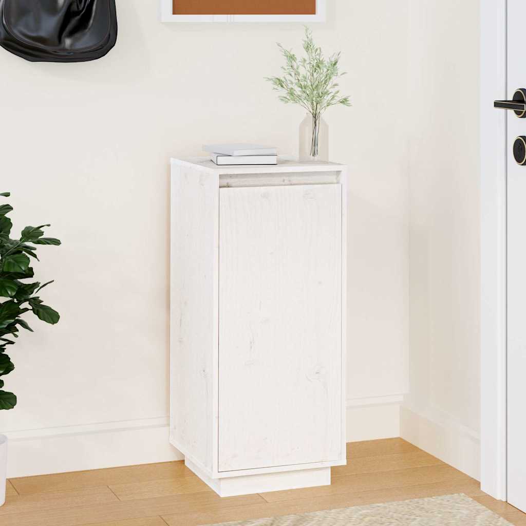 Shoe Cabinet White 13.8x13.8x31.5" Solid Wood Pine