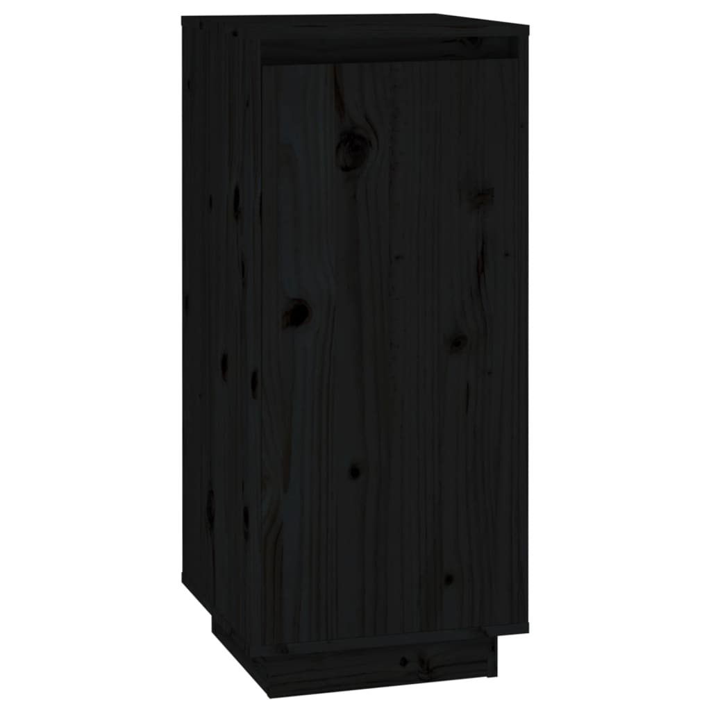 Shoe Cabinet Black 13.8x13.8x31.5" Solid Wood Pine