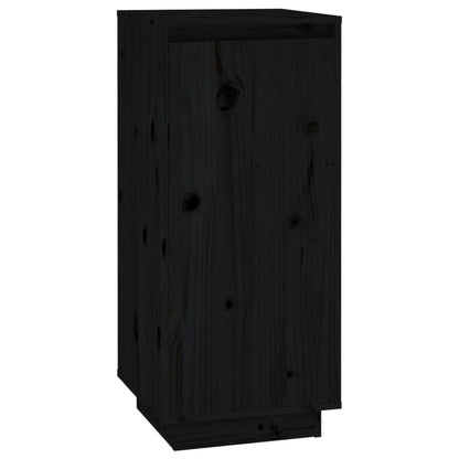 Shoe Cabinet Black 13.8x13.8x31.5" Solid Wood Pine
