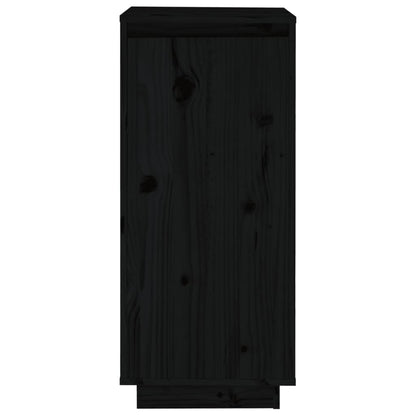 Shoe Cabinet Black 13.8x13.8x31.5" Solid Wood Pine