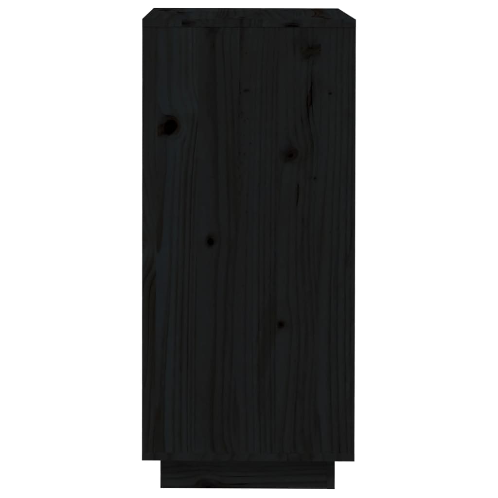 Shoe Cabinet Black 13.8x13.8x31.5" Solid Wood Pine