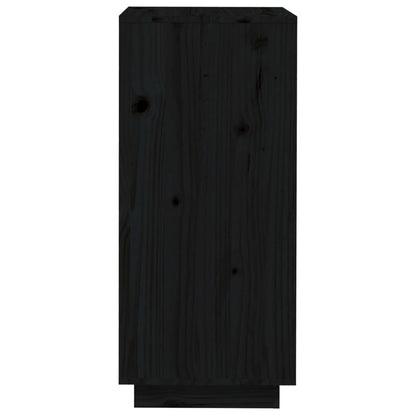 Shoe Cabinet Black 13.8x13.8x31.5" Solid Wood Pine