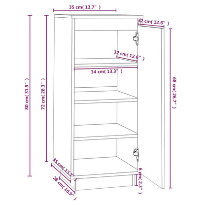 Shoe Cabinet Black 13.8x13.8x31.5" Solid Wood Pine