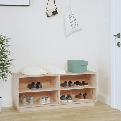 Shoe Cabinet 43.3x13.4x17.7" Solid Wood Pine