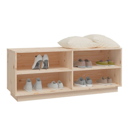 Shoe Cabinet 43.3x13.4x17.7" Solid Wood Pine