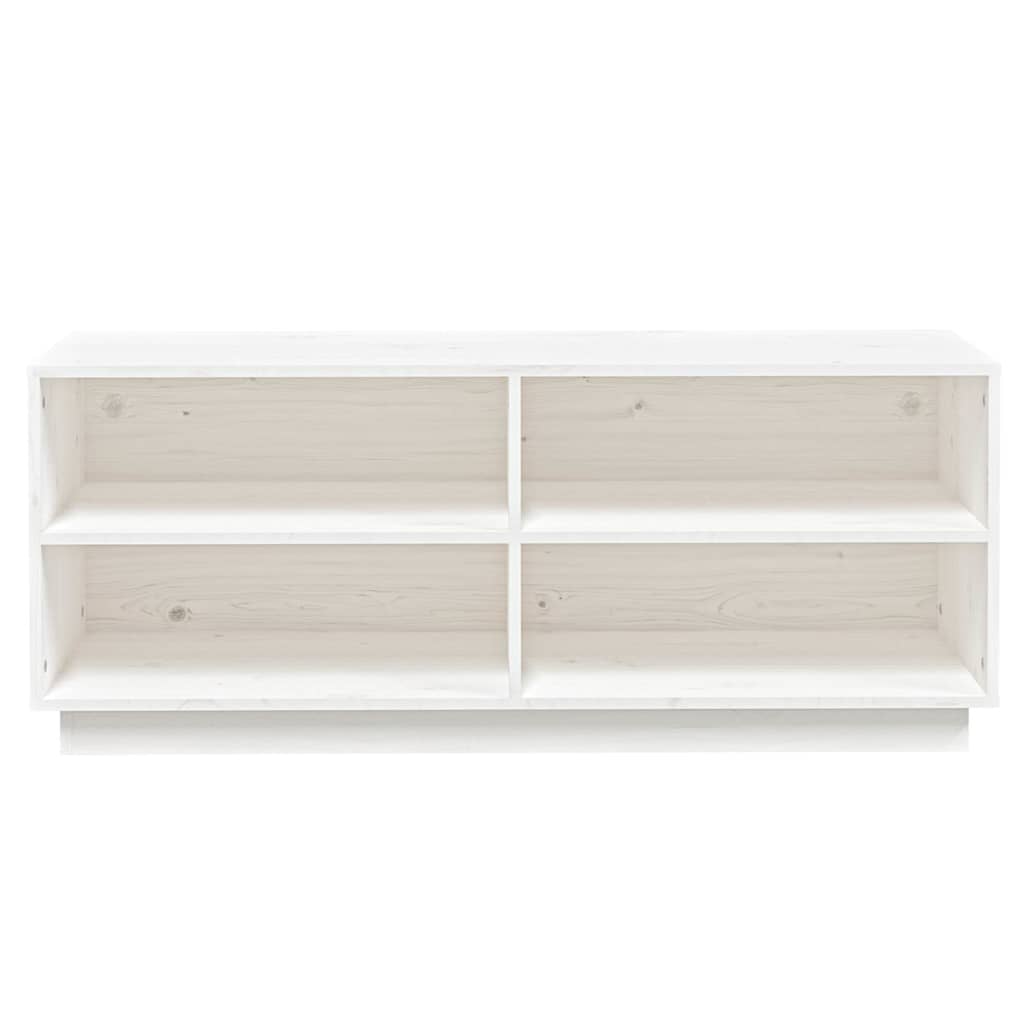Shoe Cabinet White 43.3x13.4x17.7" Solid Wood Pine