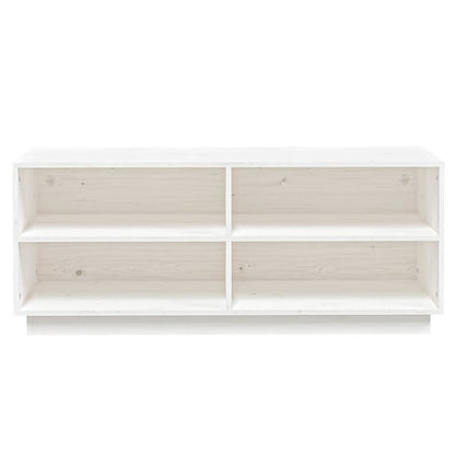 Shoe Cabinet White 43.3x13.4x17.7" Solid Wood Pine