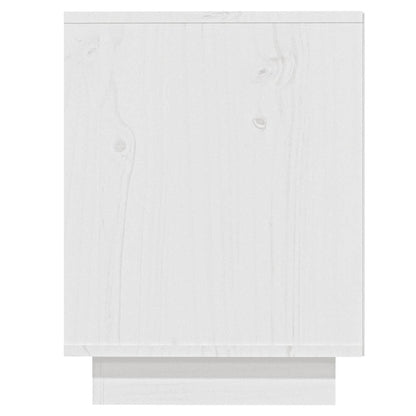 Shoe Cabinet White 43.3x13.4x17.7" Solid Wood Pine
