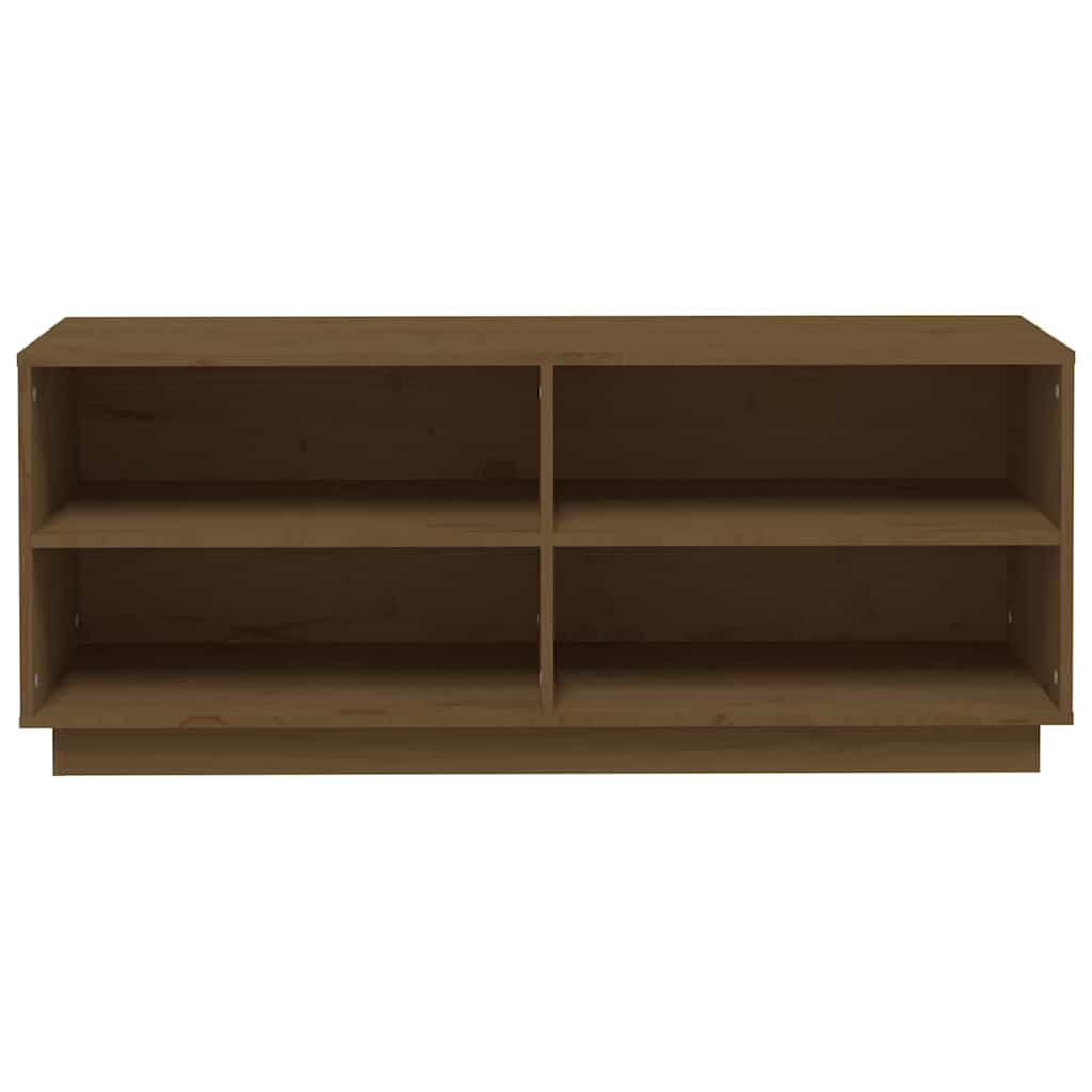 Shoe Cabinet Honey Brown 43.3x13.4x17.7" Solid Wood Pine