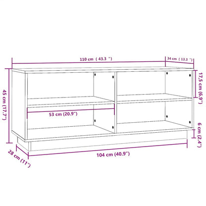 Shoe Cabinet Honey Brown 43.3x13.4x17.7" Solid Wood Pine