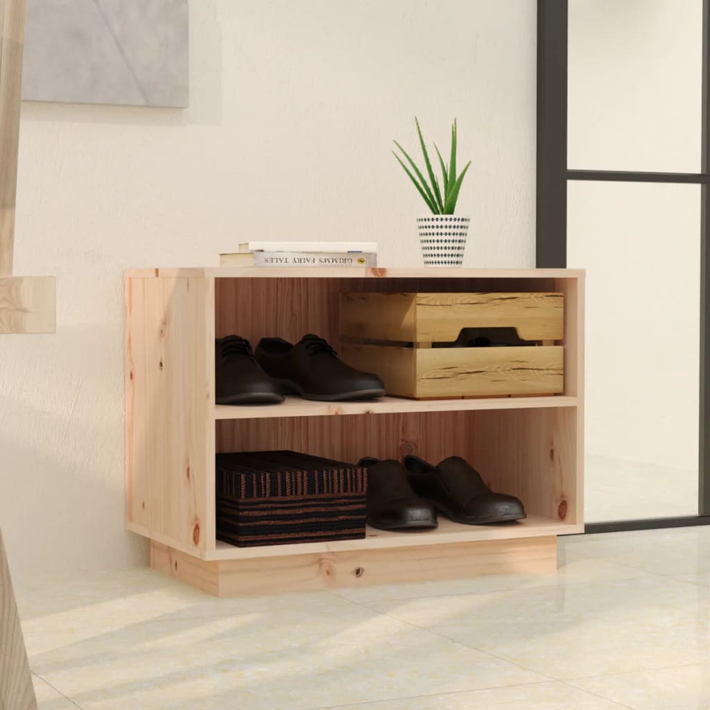 Shoe Cabinet 23.6"x13.4"x17.7" Solid Wood Pine
