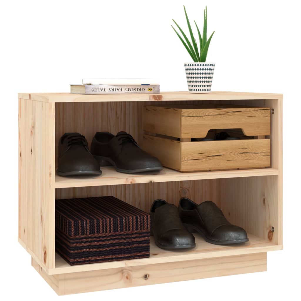 Shoe Cabinet 23.6"x13.4"x17.7" Solid Wood Pine
