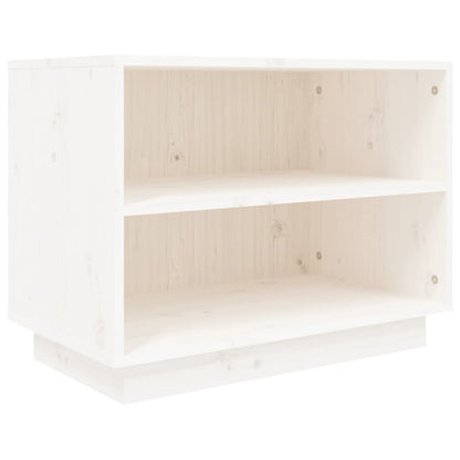 Shoe Cabinet White 23.6x13.4x17.7" Solid Wood Pine