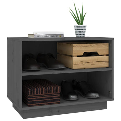 Shoe Cabinet Grey 23.6x13.4x17.7" Solid Wood Pine