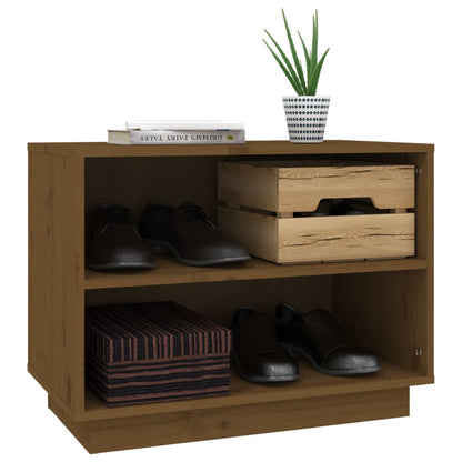 Shoe Cabinet Honey Brown 23.6x13.4x17.7" Solid Wood Pine