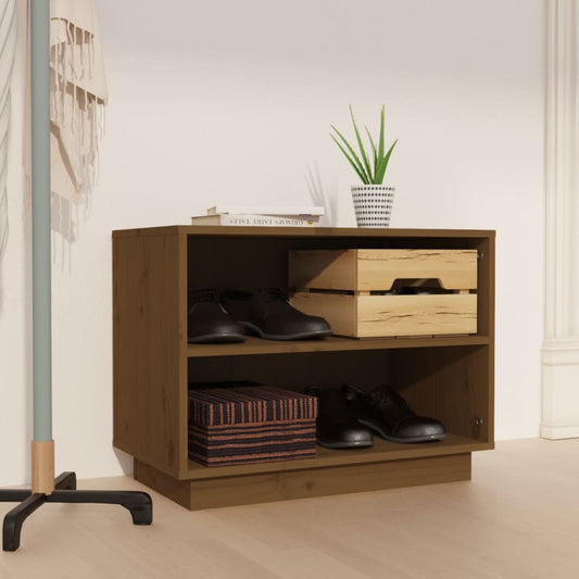 Shoe Cabinet Honey Brown 23.6x13.4x17.7" Solid Wood Pine