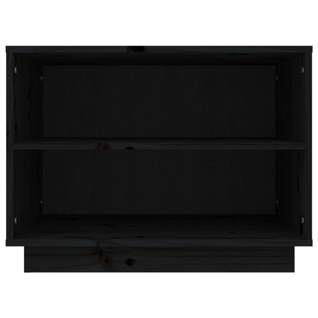 Shoe Cabinet Black 23.6x13.4x17.7" Solid Wood Pine