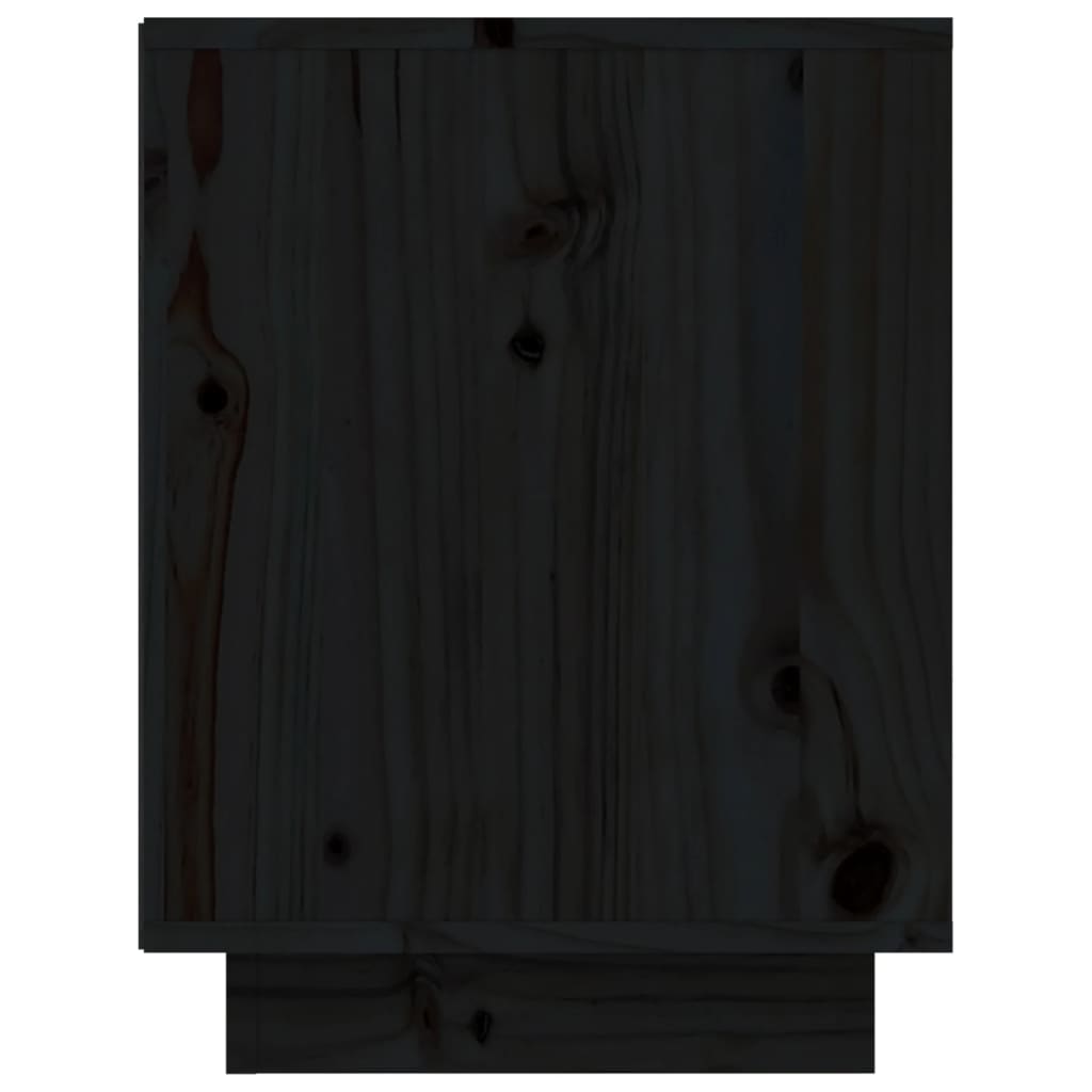 Shoe Cabinet Black 23.6x13.4x17.7" Solid Wood Pine