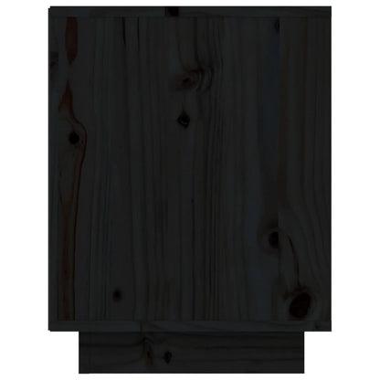 Shoe Cabinet Black 23.6x13.4x17.7" Solid Wood Pine