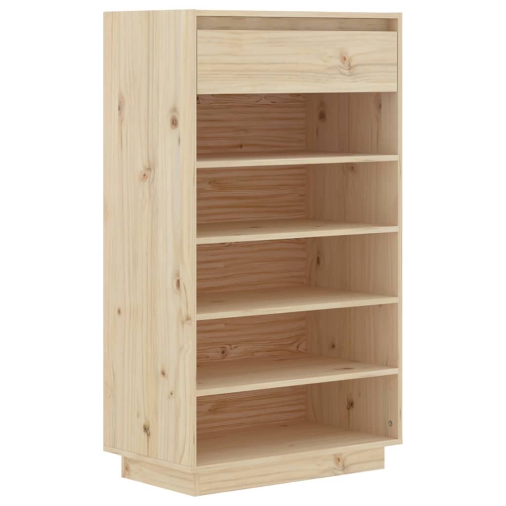 Shoe Cabinet 23.6"x13.4"x41.3" Solid Wood Pine