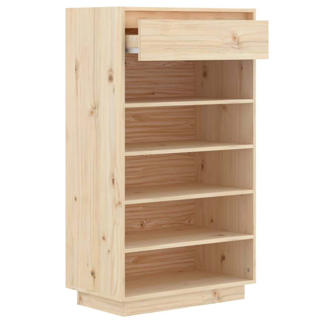 Shoe Cabinet 23.6"x13.4"x41.3" Solid Wood Pine