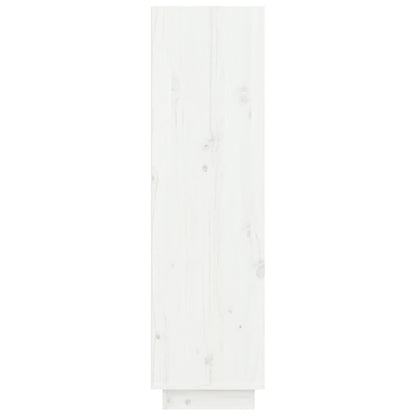 Shoe Cabinet White 23.6"x13.4"x41.3" Solid Wood Pine
