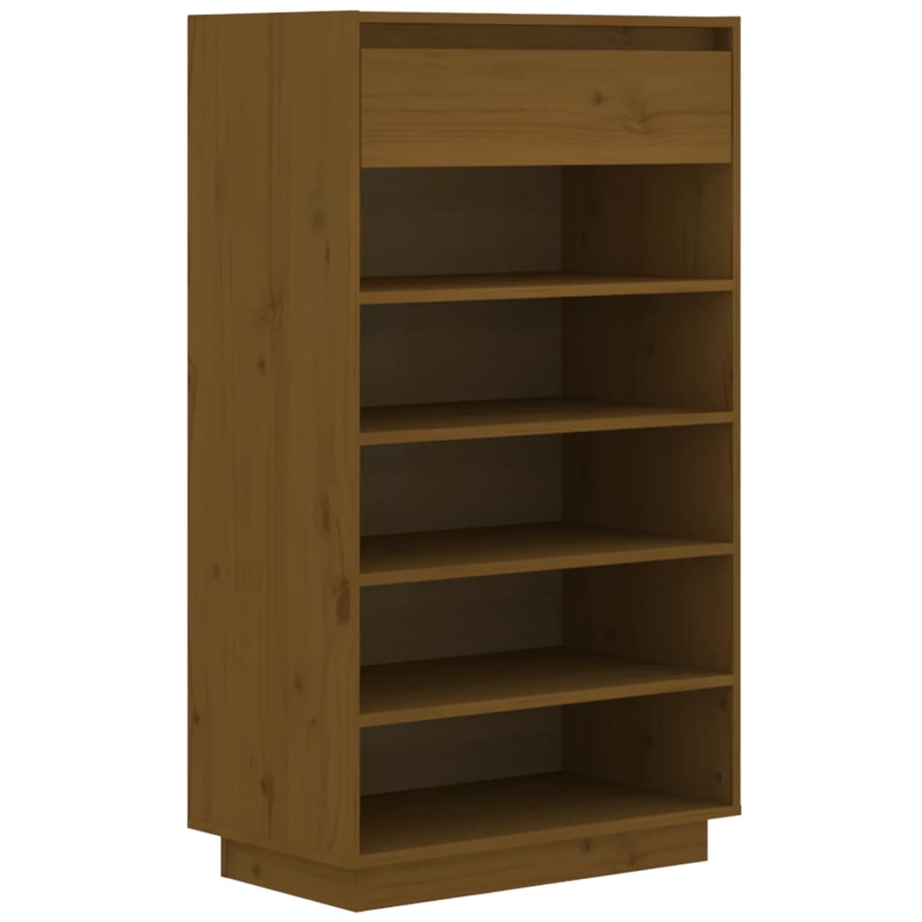 Shoe Cabinet Honey Brown 23.6x13.4x41.3" Solid Wood Pine