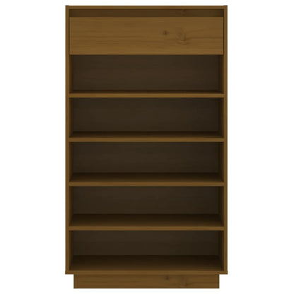Shoe Cabinet Honey Brown 23.6x13.4x41.3" Solid Wood Pine