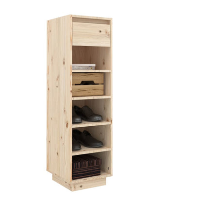 Shoe Cabinet 11.8x13.4x41.3" Solid Wood Pine