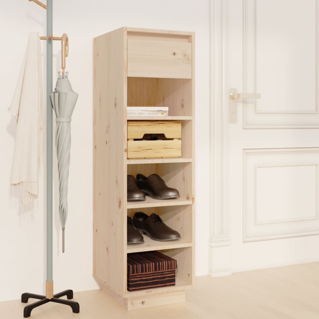 Shoe Cabinet 11.8x13.4x41.3" Solid Wood Pine