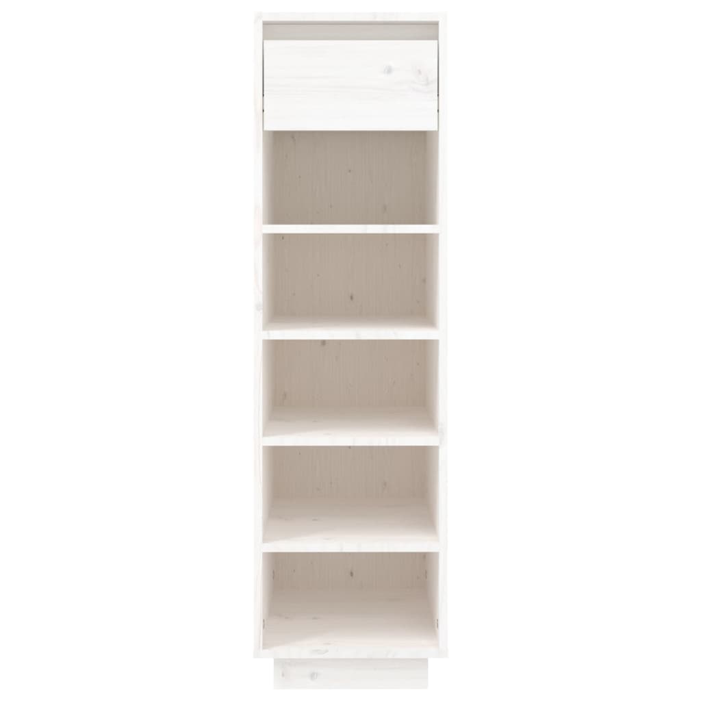 Shoe Cabinet White 11.8x13.4x41.3" Solid Wood Pine
