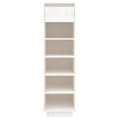 Shoe Cabinet White 11.8x13.4x41.3" Solid Wood Pine