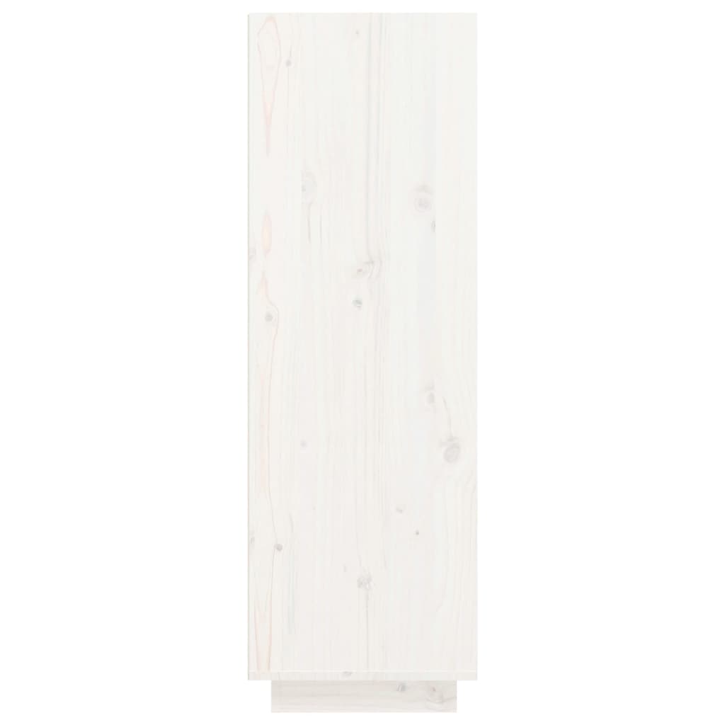 Shoe Cabinet White 11.8x13.4x41.3" Solid Wood Pine
