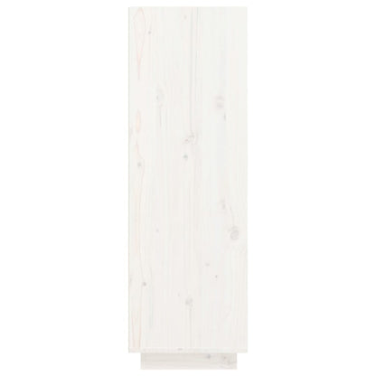 Shoe Cabinet White 11.8x13.4x41.3" Solid Wood Pine