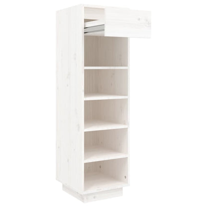 Shoe Cabinet White 11.8x13.4x41.3" Solid Wood Pine