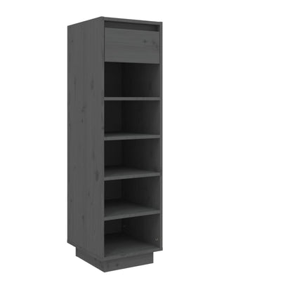 Shoe Cabinet Gray 11.8"x13.4"x41.3" Solid Wood Pine