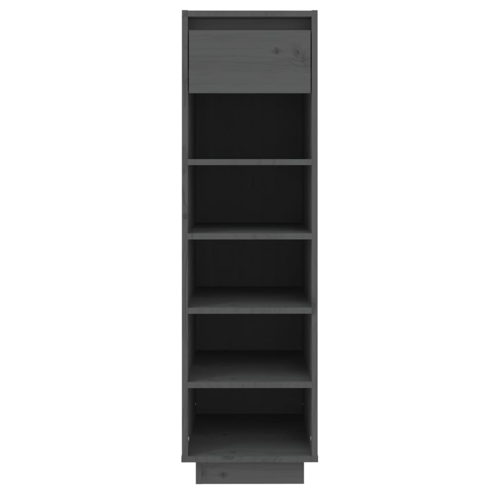 Shoe Cabinet Gray 11.8"x13.4"x41.3" Solid Wood Pine