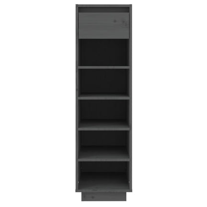 Shoe Cabinet Gray 11.8"x13.4"x41.3" Solid Wood Pine