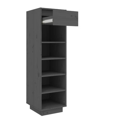 Shoe Cabinet Gray 11.8"x13.4"x41.3" Solid Wood Pine