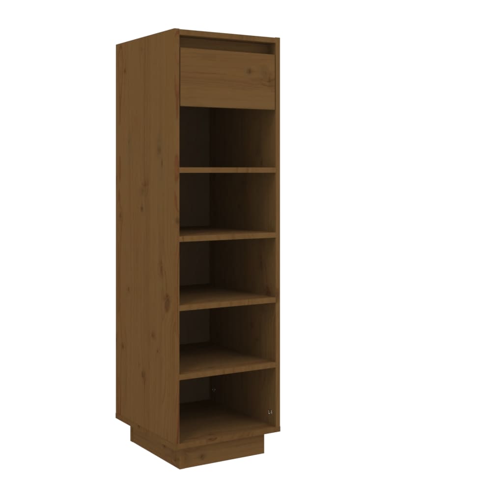 Shoe Cabinet Honey Brown 11.8x13.4x41.3" Solid Wood Pine