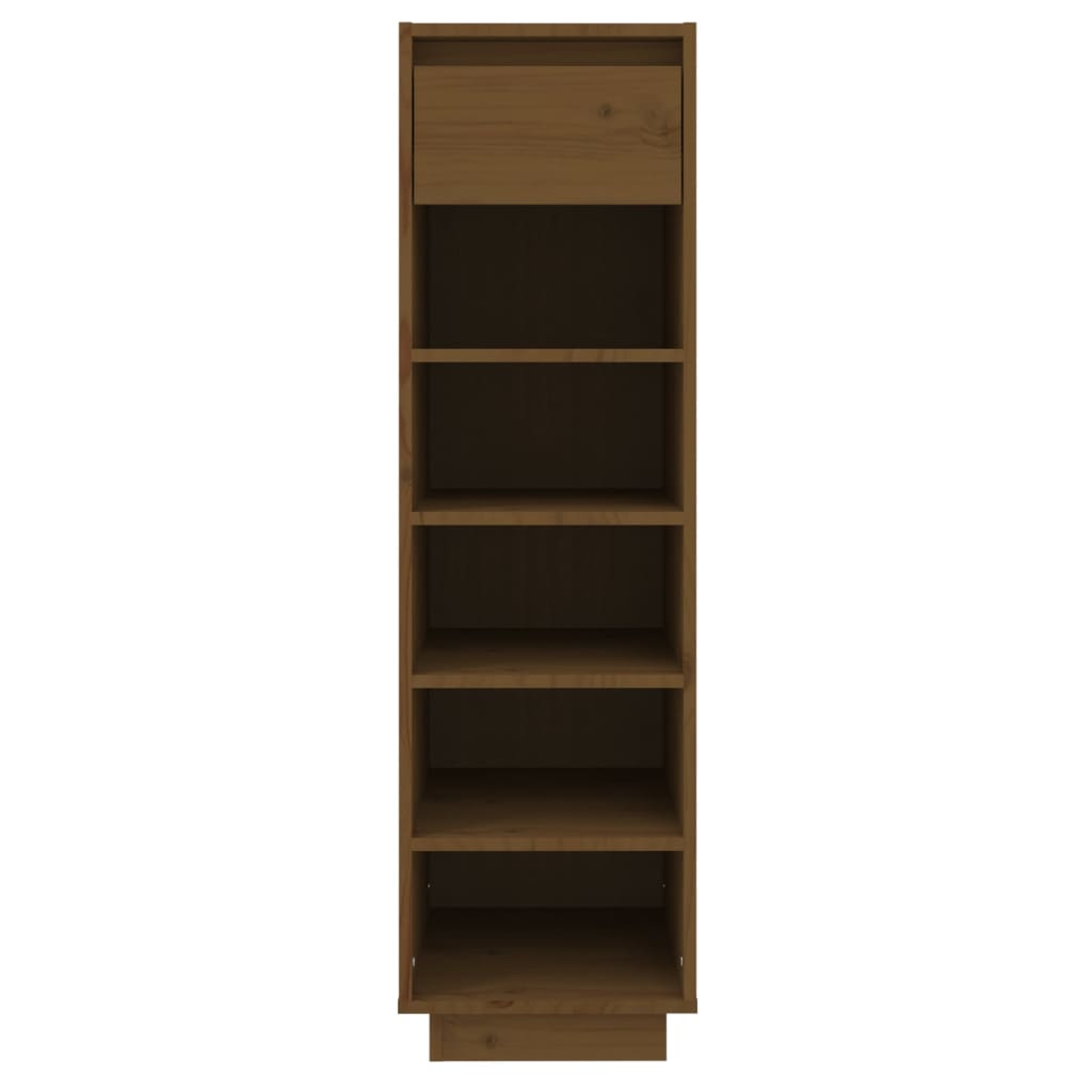 Shoe Cabinet Honey Brown 11.8x13.4x41.3" Solid Wood Pine