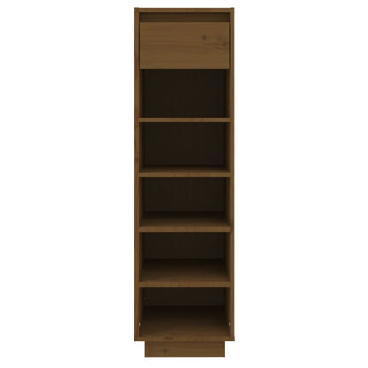 Shoe Cabinet Honey Brown 11.8x13.4x41.3" Solid Wood Pine
