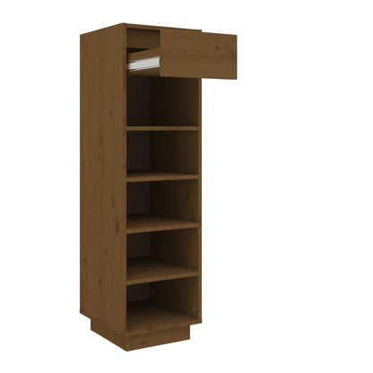 Shoe Cabinet Honey Brown 11.8x13.4x41.3" Solid Wood Pine