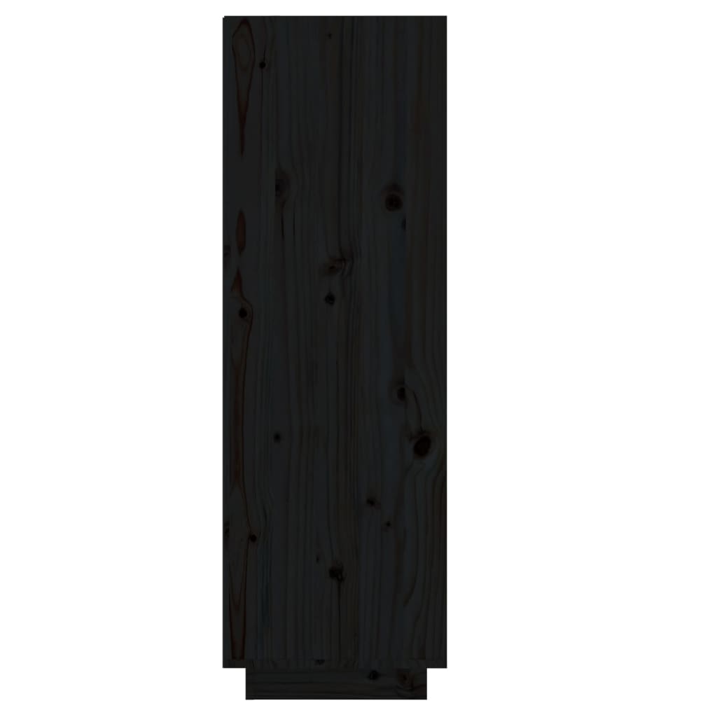 Shoe Cabinet Black 11.8x13.4x41.3" Solid Wood Pine