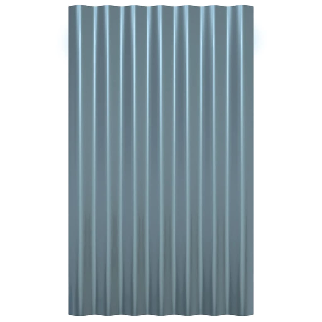 Roof Panels 12 pcs Galvanized Steel Gray 23.6"x14.2"