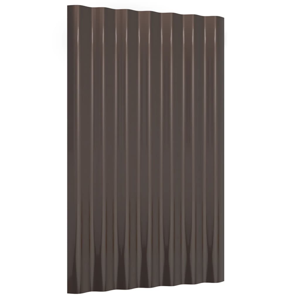 Roof Panels 12 pcs Galvanized Steel Brown 23.6"x14.2"
