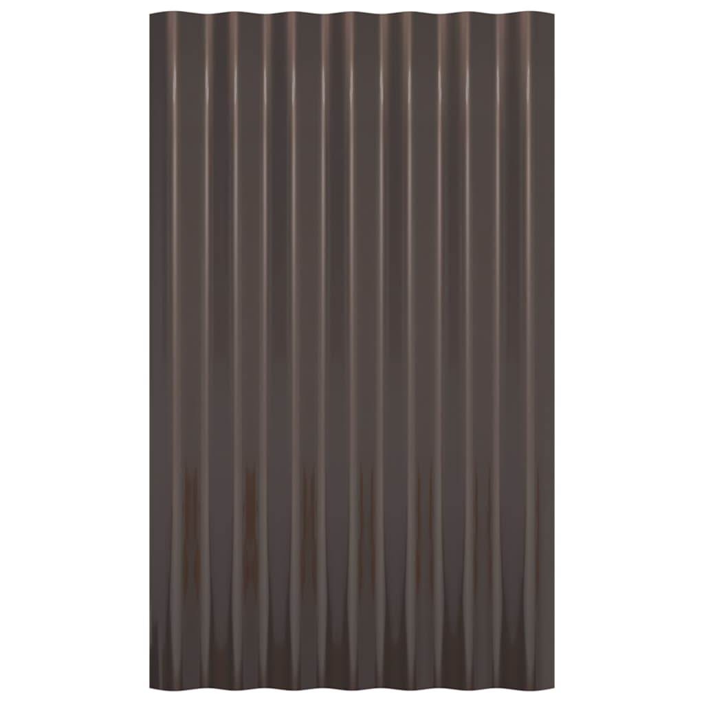 Roof Panels 12 pcs Galvanized Steel Brown 23.6"x14.2"